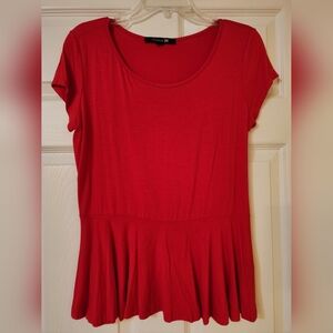 Womens Red top with peplum